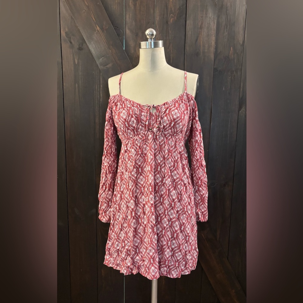 Bebop Elegant Red Patterned Women's Dress